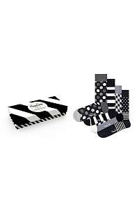 Happy Socks - Ponožky Classic Black & White (4-pak)