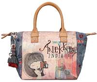 Anekke farebná kabelka India s crossbody popruhom 