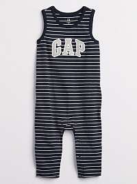 Baby overal GAP Logo stripe one-piece Modrá