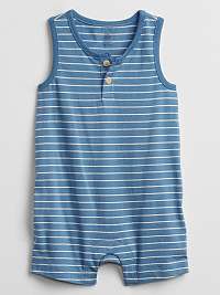 Baby overal stripe shorty one-piece Modrá