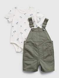 Baby set woven Shortall set Zelená