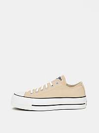 Béžové dámske tenisky na platforme Converse