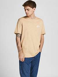 Béžové melírované tričko Jack & Jones Tropic