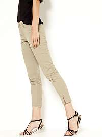Béžové skrátené skinny fit nohavice CAMAIEU
