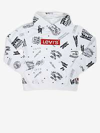 Biela detská vzorovaná mikina Levi's® s kapucňou