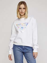 Biela mikina s logom Guess