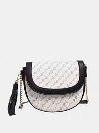 Biela vzorovaná crossbody kabelka Bessie London