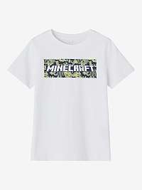 Biele chlapčenské tričko s názvom Minecraft