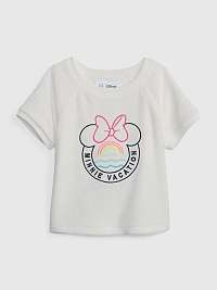 Biele dievčenské tričko froté Disney Minnie Mouse GAP
