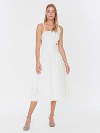 Biele letné midi šaty Trendyol