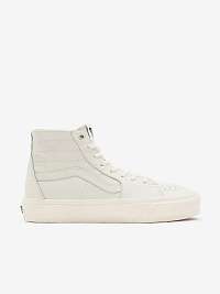 Biele pánske kožené členkové topánky VANS SK8-Hi