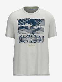Biele pánske tričko Pepe Jeans Aidan