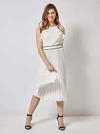 Biele plisované šaty Dorothy Perkins