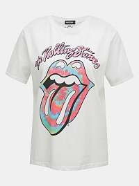 Biele tričko s potlačou TALLY WEiJL Rolling Stones
