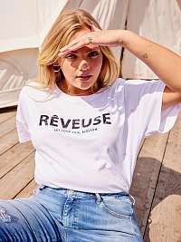 Biele vzorované tričko ONLY CARMAKOMA Reese