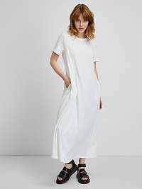 Biele základné maxi šaty s vreckami ONLY May