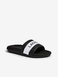 Bielo-čierne dámske šľapky Lacoste Croco