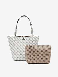 Bielo-ružový dámsky obojstranný shopper Guess