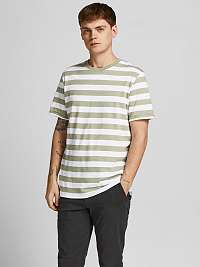 Bielo-zelené pruhované tričko Jack & Jones Tropic