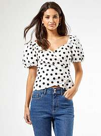 Biely bodkovaný top Dorothy Perkins