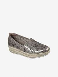 Bronzové dámske espadrilky na platforme Skechers