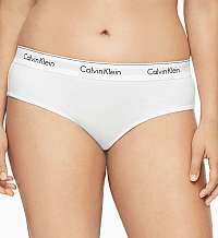 Calvin Klein biele nohavičky Boyshort Modern Cotton Plus Size so širokou gumou