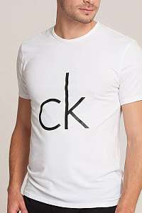 Calvin Klein biele pánske tričko S/S Crew Neck - XL