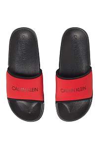 Calvin Klein červené šľapky Slide Lychee -