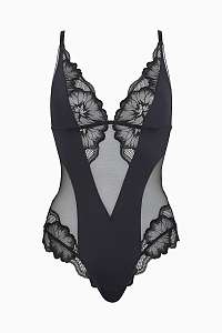 Calvin Klein čierne body s čipkou - XL