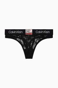 Calvin Klein čierne čipkované dámske tangá Thong
