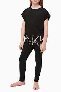 Calvin Klein čierne dievčenské tričko Slouchy Top