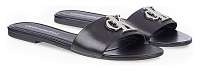 Calvin Klein čierne kožené šľapky Flat Sandal