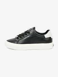 Calvin Klein čierne kožené tenisky Lace Up
