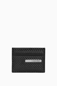 Calvin Klein čierne pánska peňaženka Carbon Leather Cardholder Black