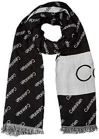 Calvin Klein čierne šál Logo Jaquard Scarf Black