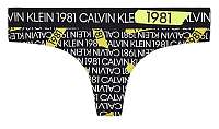 Calvin Klein čierne tangá Thong Neon Tape Stripe