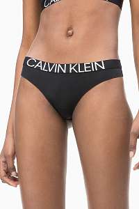 Calvin Klein čierne tangá Thong s bielym logom