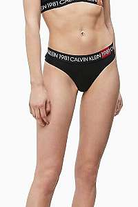 Calvin Klein čierne tangá Thong s logom 1981