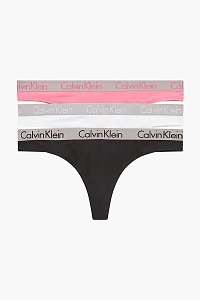 Calvin Klein farebný 3 pack táng Thong Black/White/Pink Smoothie