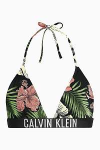 Calvin Klein farebný horný diel plaviek Fixed Triangle - RP s tropickými motívmi