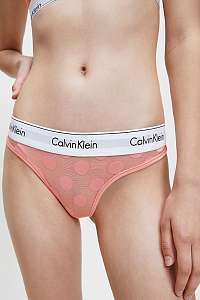 Calvin Klein oranžové bodkované tangá Thong