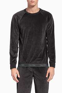 Calvin Klein sivá pánska mikina z mikroplyšu L/S Sweatshirt
