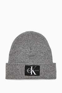 Calvin Klein sivá unisex čiapka J Basic Knitted Beanie Grey Heather