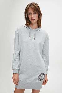 Calvin Klein sivé mikinové šaty Hoodie Dress
