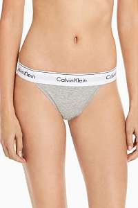 Calvin Klein sivé nohavičky High Leg Tanga - L