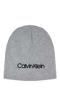 Calvin Klein sivé unisex čiapka Classic Beanie W Light Grey Heather