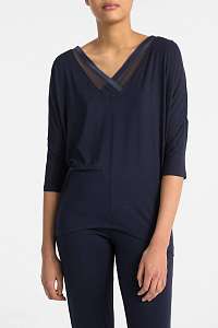 Calvin Klein tmavo modré tričko 3/4 Neck Top