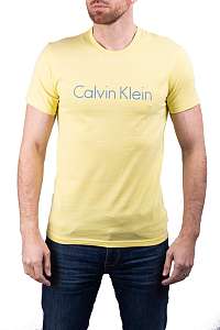 Calvin Klein žlté pánske tričko S/S Crew Neck