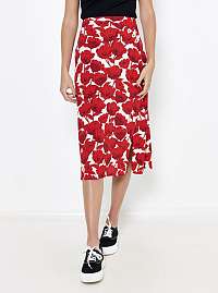 CAMAIEU červená kvetovaná midi sukňa