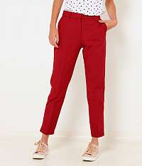 CAMAIEU červené straight fit skrátené nohavice